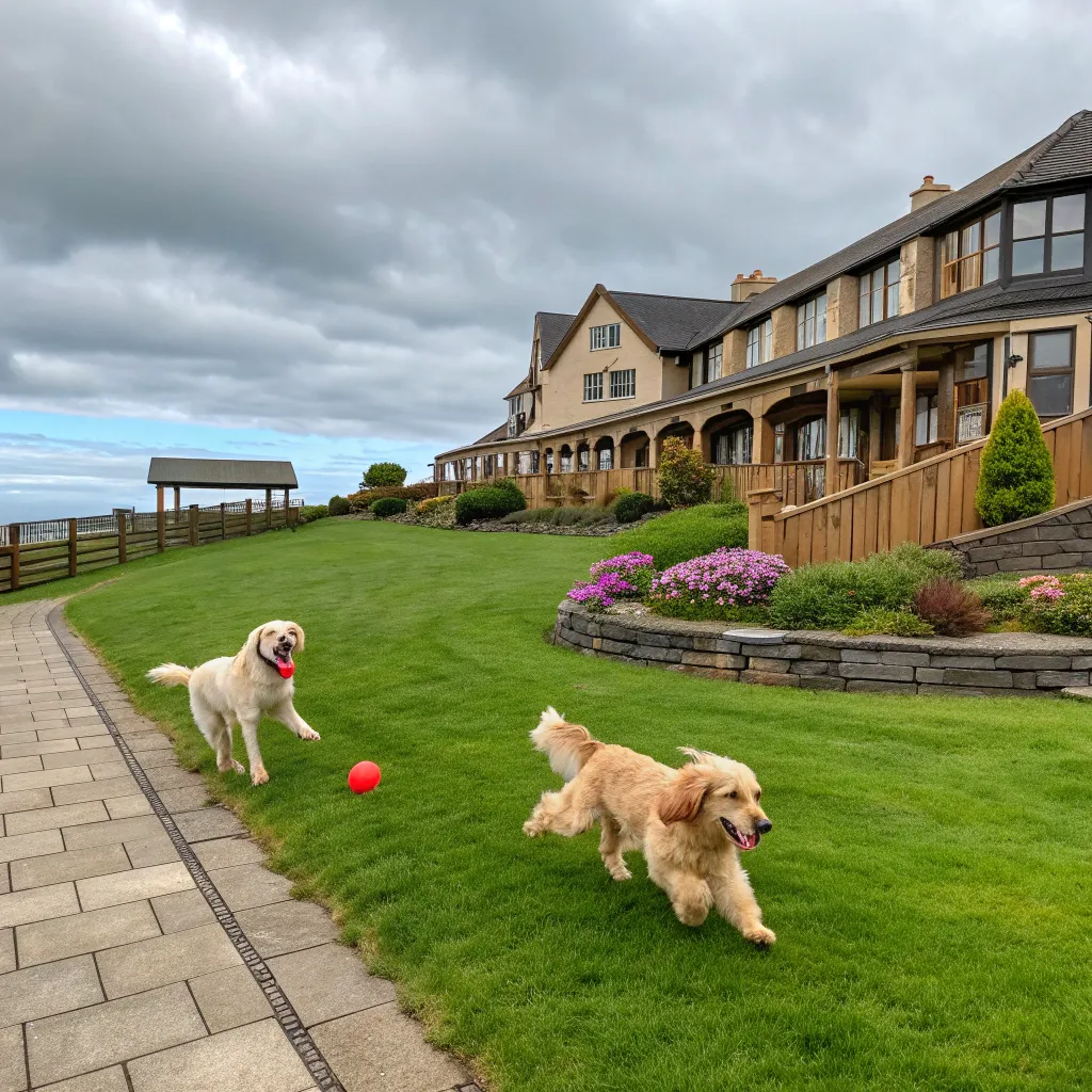 Bella and Charlie playing at Paw Haven Hotel